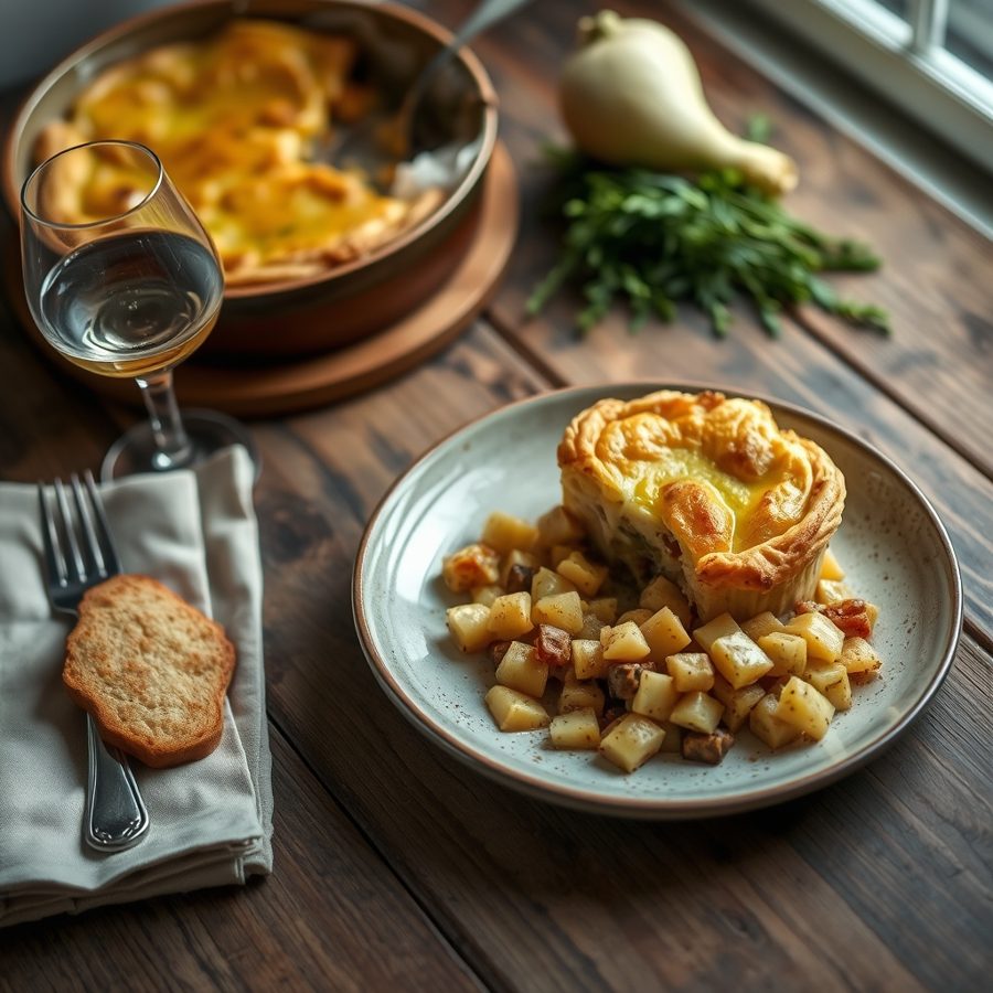 Ale, Mustard and Winter Vegetable Pie