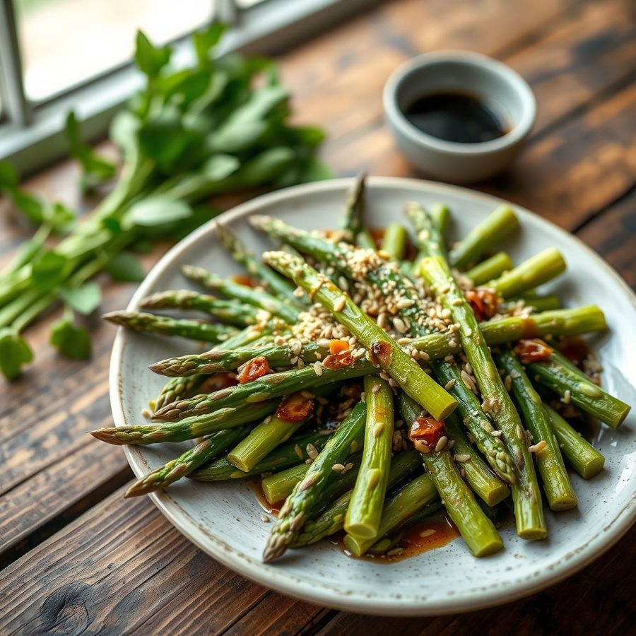 Asparagus with Sesame Seeds and Soy Sauce