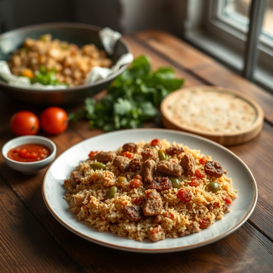 Balangu Jollof (Nigerian Ram and Seasoned Rice)