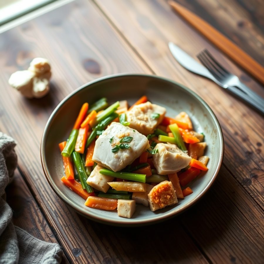 Halibut Cheek Stir-Fry