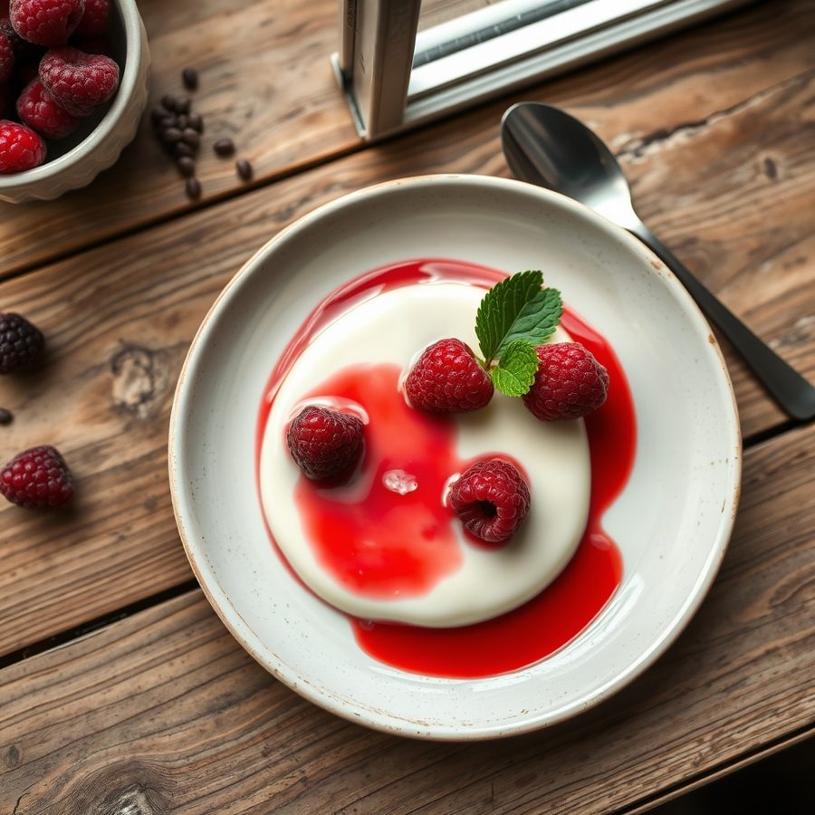 Hazelnut and Black Raspberry Panna Cotta