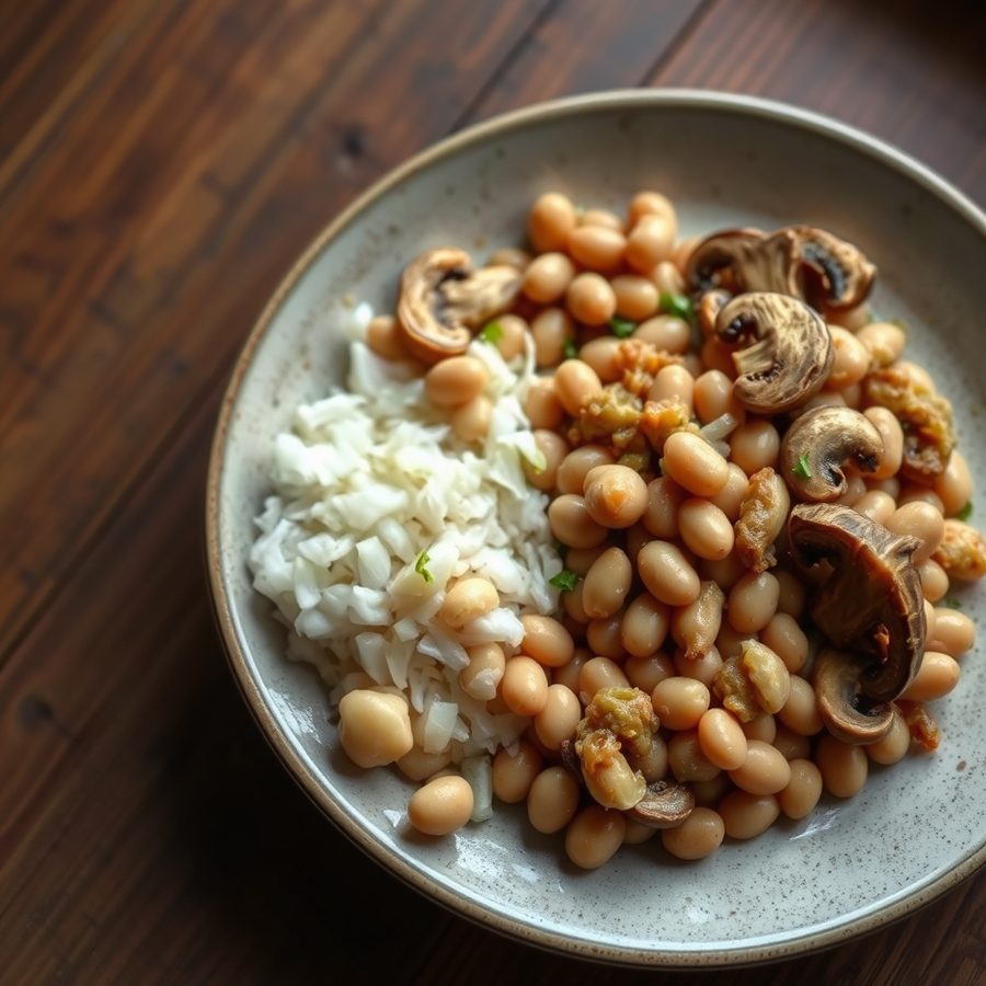 Ibihaza n'Ubwoko (Rwandan Beans with Mushroom)