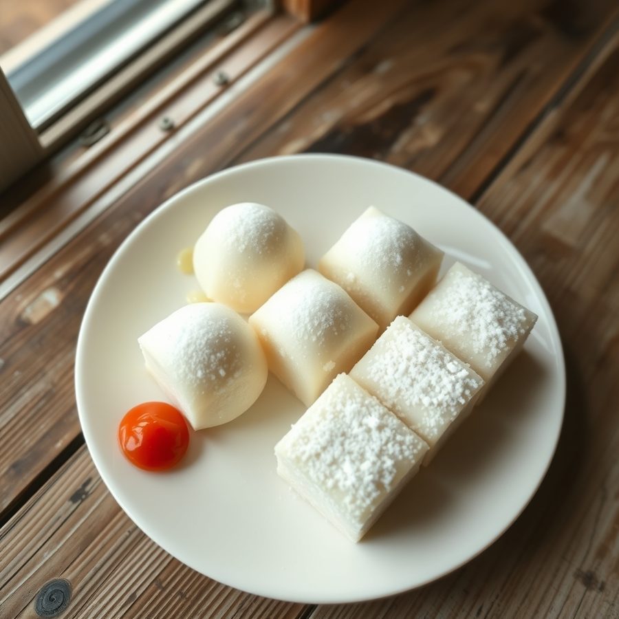 Khanom Salim (Sweet Mung Bean Threads with Coconut Syrup)