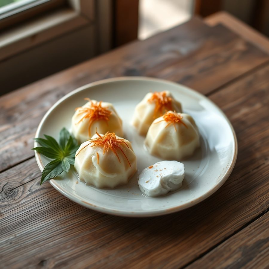 Khanom Tian (Thai Coconut Rice Dumplings)
