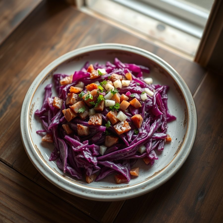 Śląsko Modro Kapusta (Red Cabbage with Onion and Bacon)