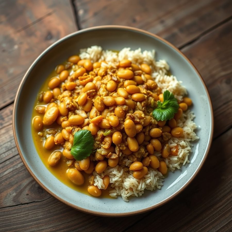 Mung Bean and Brown Rice Curry