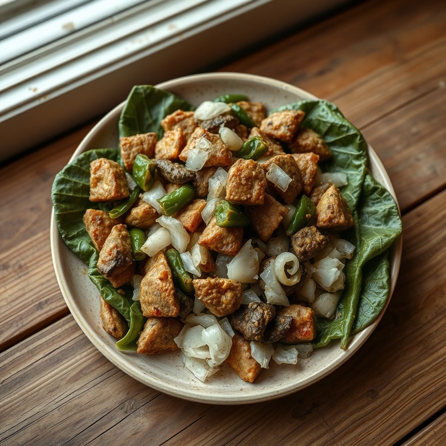Nigerian Dryfish and Pumpkin Leaf
