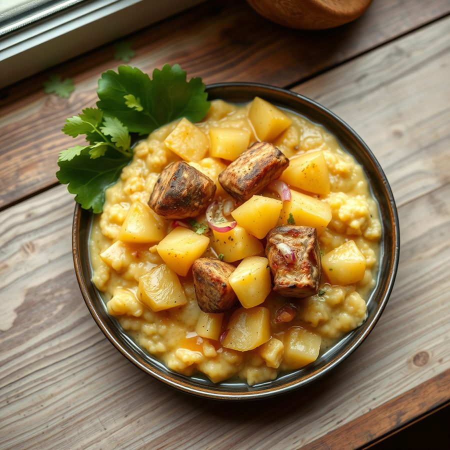 Nigerian Potato and Fish Porridge