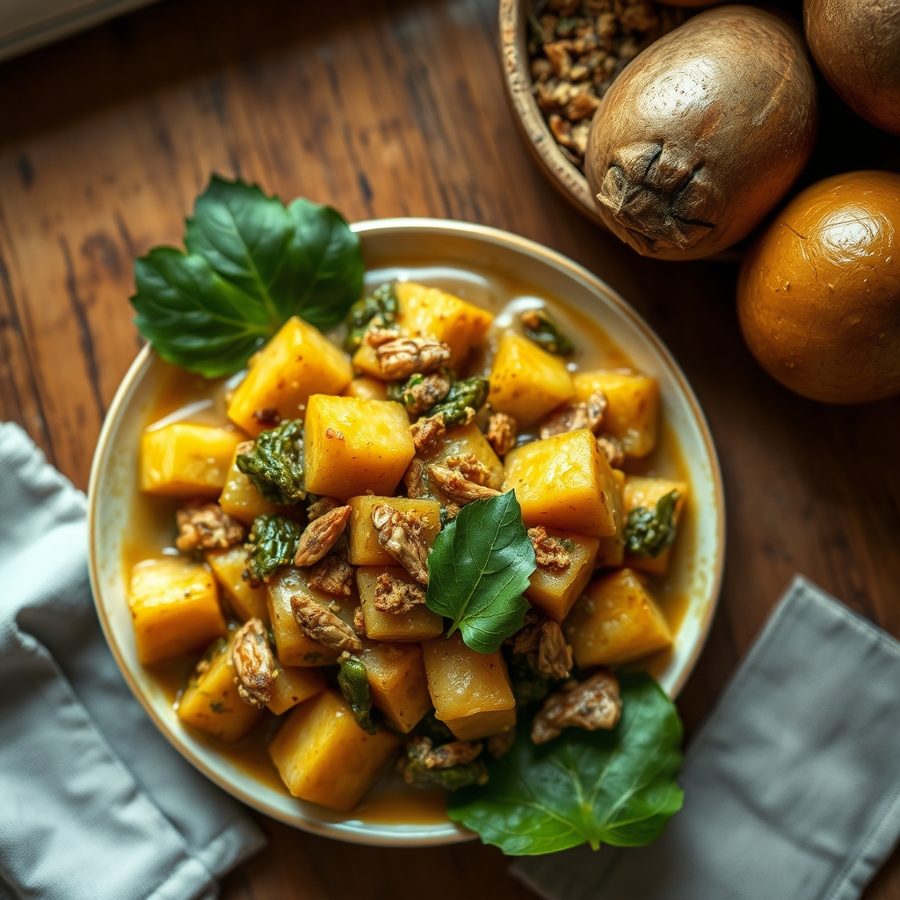 Nigerian Yam Porridge with Bitterleaf