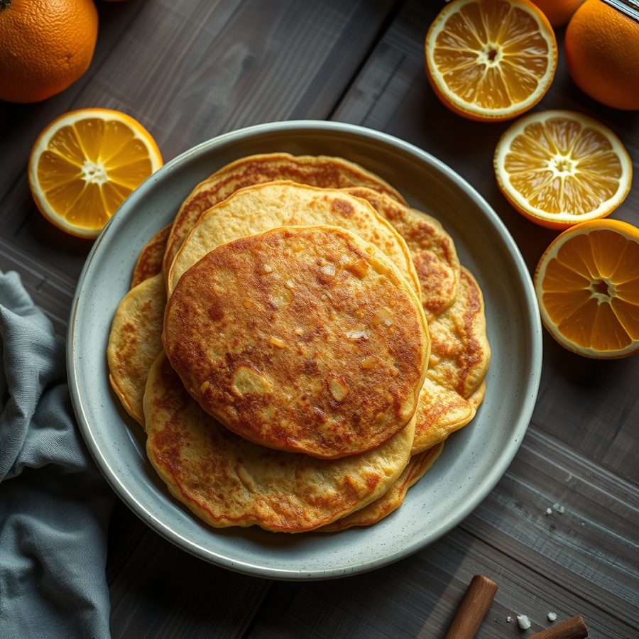 Orange Cardamom Pancakes