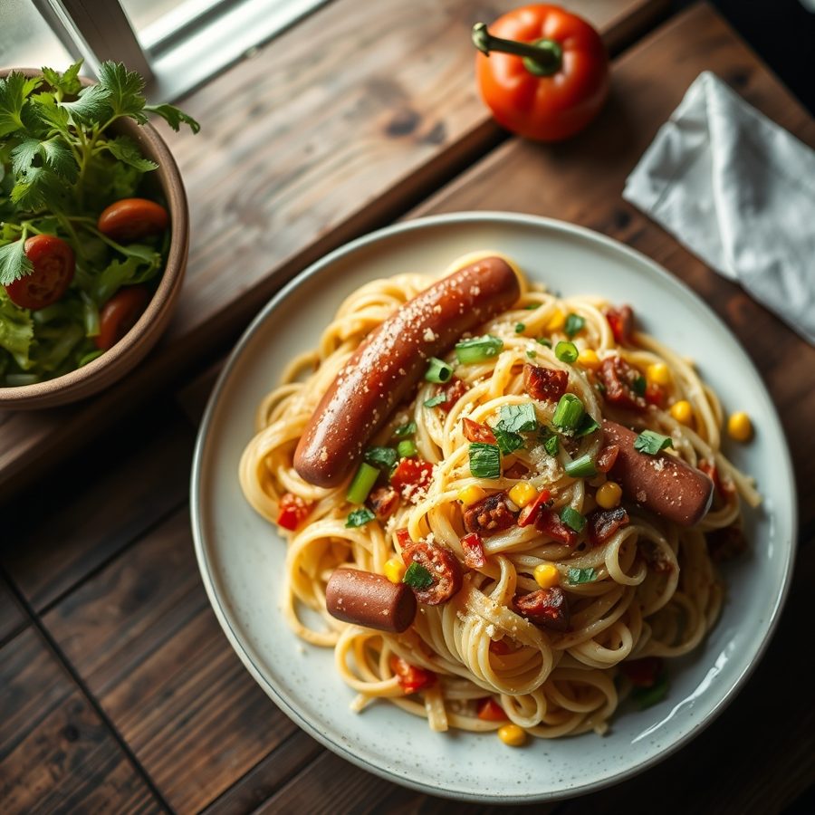 Pasta with Hot Dogs
