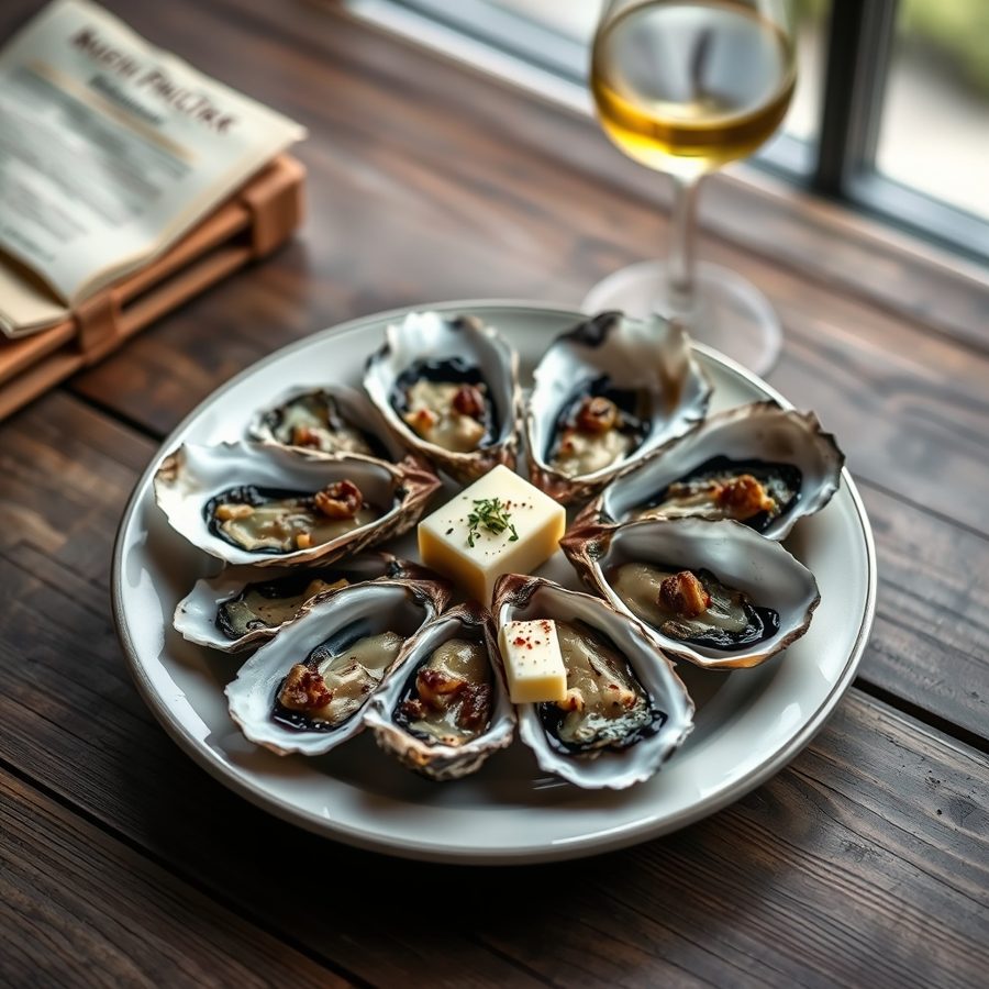 Roasted Oysters with Madeira