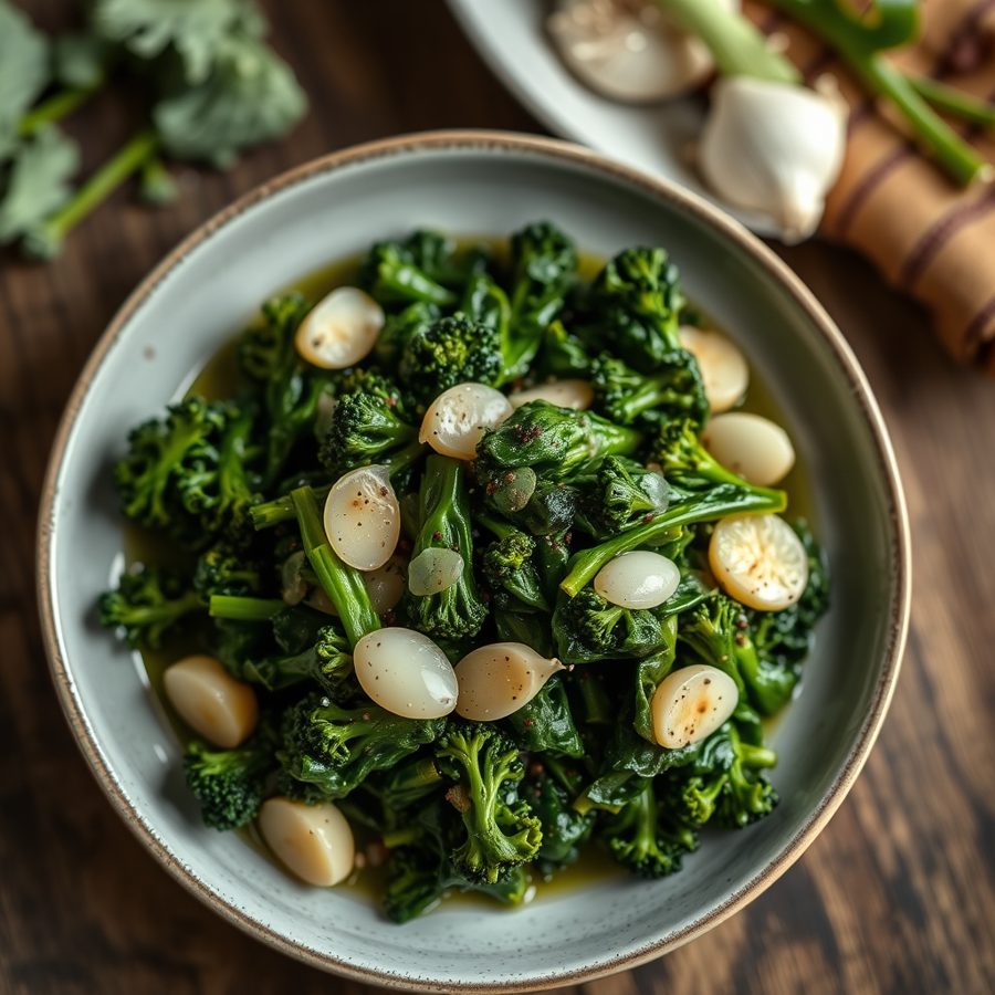 Sautéed Broccoli Rabe with Garlic and Olive Oil
