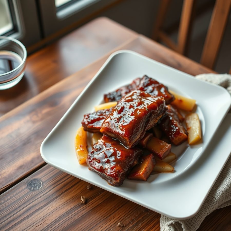 Spicy Apple Glazed Ribs