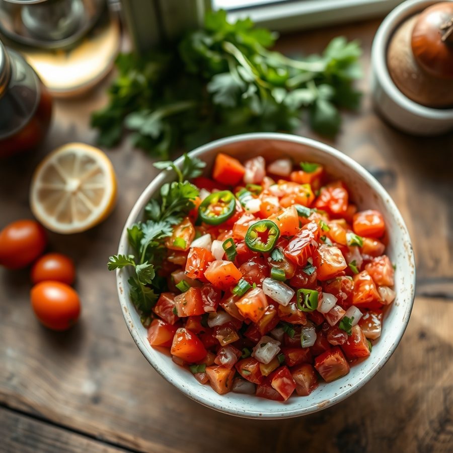 Timatim Fitfit (Ethiopian Tomato Salad)