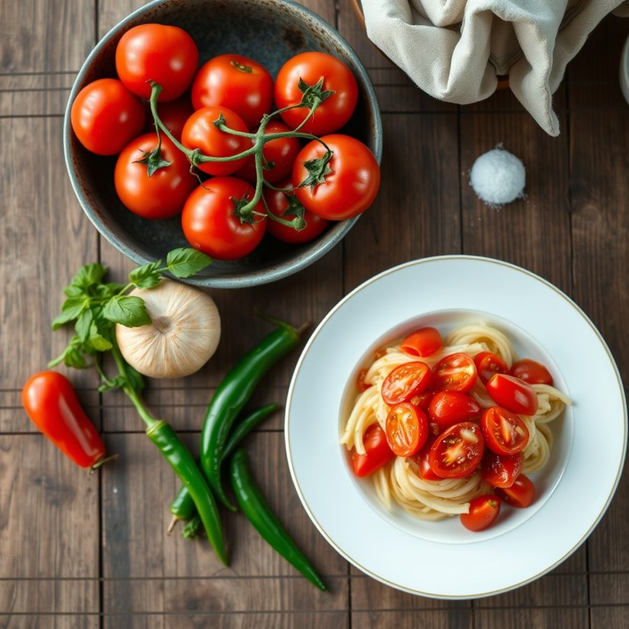 Tomatoes with Chile and Onion (Baladho)