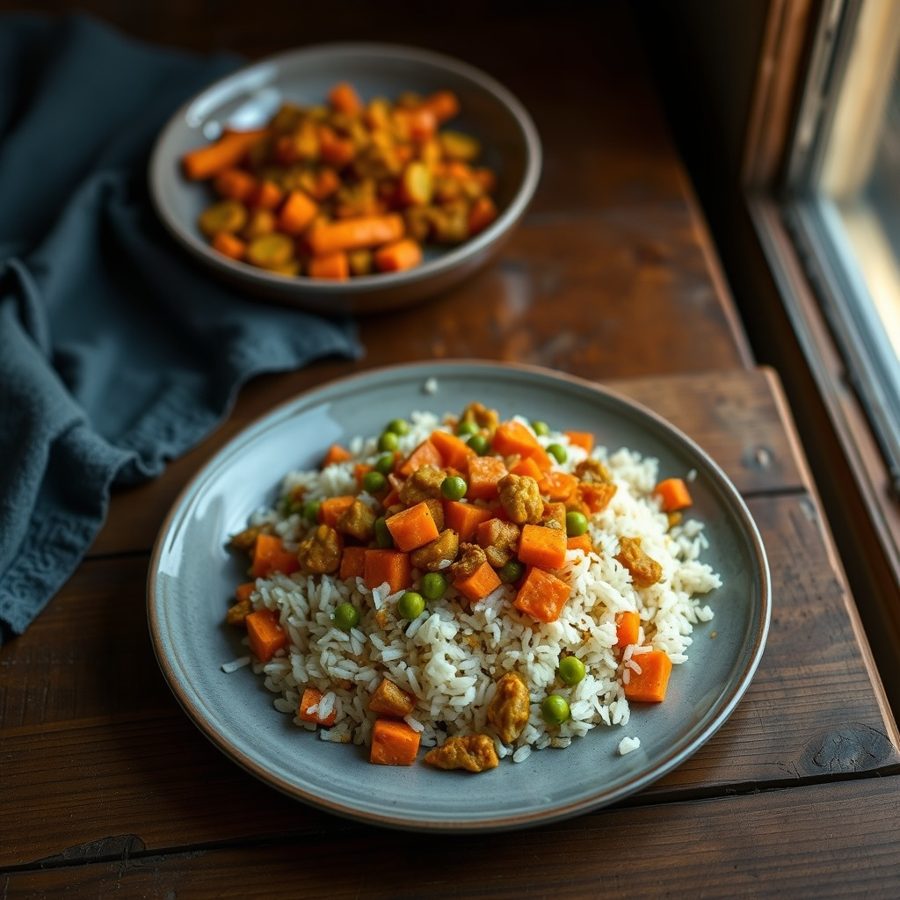 Wali wa Junde na Karoti (Tanzanian Rice with Peas and Carrots)